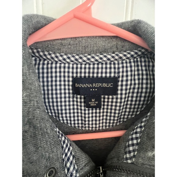 Banana Republic Womens Gray Cotton Snap Front Mock Neck Jacket Medium RN 54023 - Picture 4 of 8